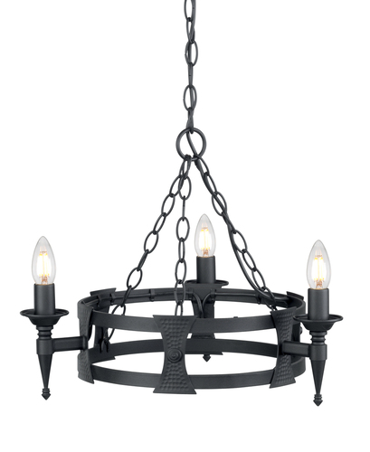 Verifica Candelabru cu 3 lumini Saxon - negru Elstead