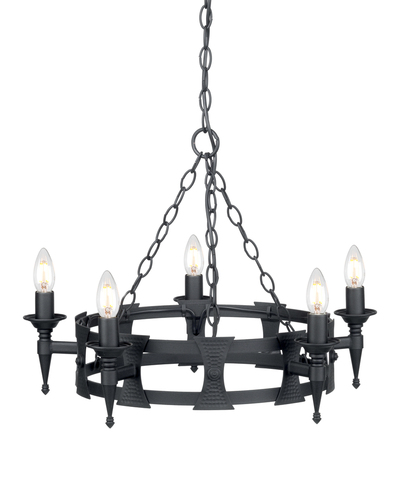 Verifica Candelabru cu 5 lumini Saxon - negru Elstead
