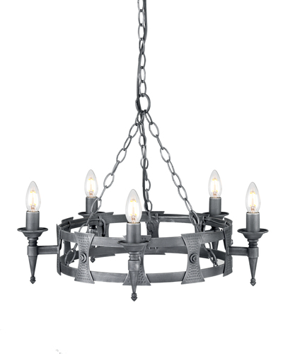 Verifica Candelabru cu 5 lumini Saxon - negru/argintiu Elstead
