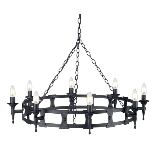 Verifica Saxon candelabru cu 8 lumini - negru Elstead