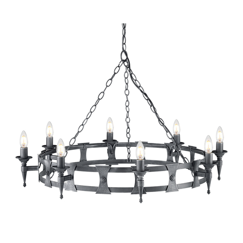 Verifica Saxon candelabru cu 8 lumini - negru/argintiu Elstead