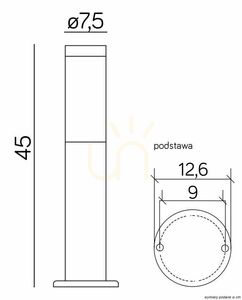 Lampă exterior SU-MA negru inox 45 cm E27 IP44 ST 022-450 BL small 2