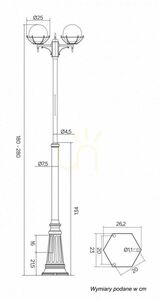 Lampă stâlp exterior SU-MA negru aluminiu 2xE27 180-280 cm OGMWN 2 KPO small 6