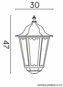 Lampă de perete exterior SU-MA Retro Maxi negru patinat 47 cm K 1018 BD small 3