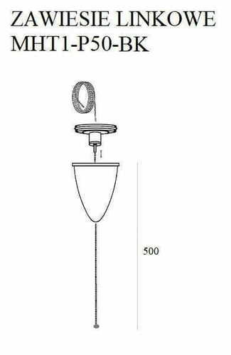 Verifica Suspensie Max Light Linea 5 m negru aluminiu MHT1-P50-BK