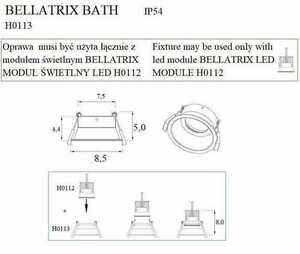 Spot incastrat LED Max Light Bellatrix H0113 alb 9W 3000K IP54 Ø8,5 cm small 3