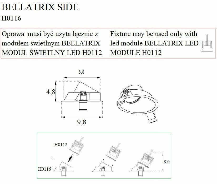 Afişa Luminar încastrat Max Light Bellatrix H0116 negru 9W LED 3000K Ø9,8 cm Luminar încastrat Max Light Bellatrix H0116 negru 9W LED 3000K Ø9,8 cm