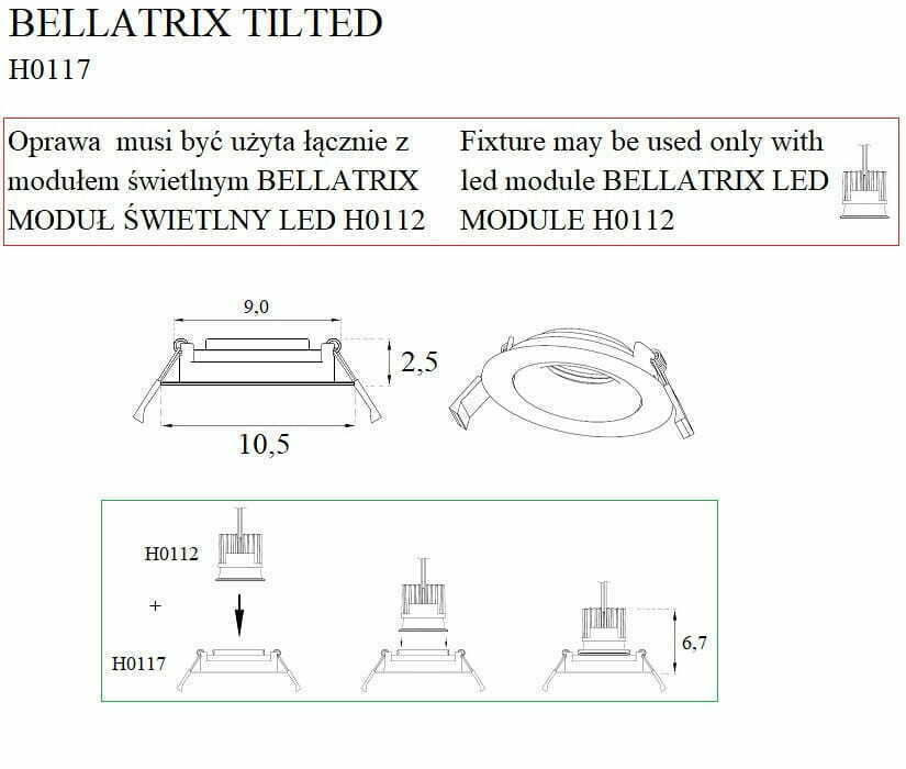 Spectacol Spot LED încastrat Max Light Bellatrix H0117 alb 9W 3000K Ø10,5 cm dimabil Spot LED încastrat Max Light Bellatrix H0117 alb 9W 3000K Ø10,5 cm dimabil