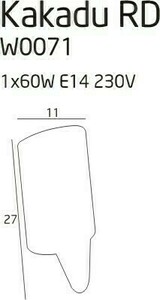 Aplică perete Max Light Kakadu W0071 roșie metal E14 27 cm 1 Aplică perete Max Light Kakadu W0071 roșie metal E14 27 cm small 1