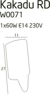 Vedere Aplică perete Max Light Kakadu W0071 roșie metal E14 27 cm Aplică perete Max Light Kakadu W0071 roșie metal E14 27 cm