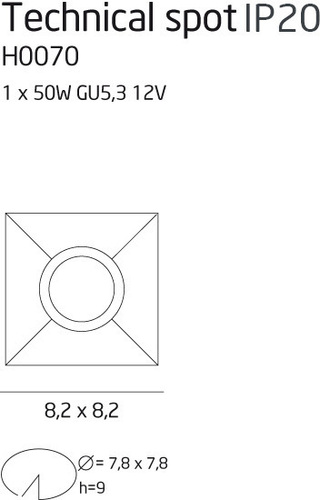 Verifica Spot încastrat Max Light Technical H0070 crem aluminiu 50W IP20