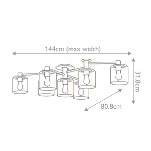 Plafonieră Quintiesse Axel, 7 × E27, finisaj alamă antichizată small 5