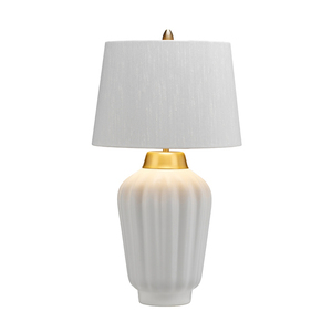 Lampă de masă Bexley - 1 sursă de lumină - Alb/alamă perlată Quintiesse small 1