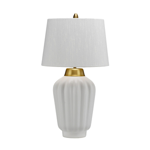 Lampă de masă Bexley - 1 sursă de lumină - Alb/alamă perlată Quintiesse small 0