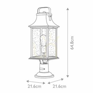 Felinar exterior pe soclu Quintiesse Grant E27, bronz, 64,8 cm small 6