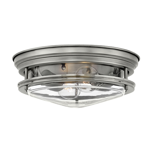 Verifica Plafond Hadrian - 2 surse de lumină - Sticlă transparentă - Nichel antichizat Quintiesse