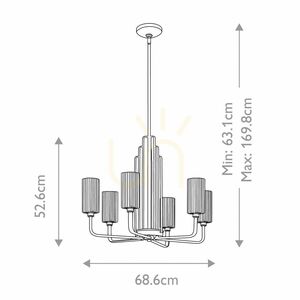 Candelabru Kimrose - 6 surse de lumină - Nichel lustruit Quintiesse small 7
