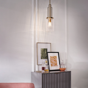 Lampă suspendată Kimrose - 1 sursă de lumină - Alamă naturală perlată Quintiesse small 3