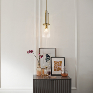 Lampă suspendată Kimrose - 1 sursă de lumină - Alamă naturală perlată Quintiesse small 4