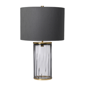 Lampă de masă Quintiesse Reno E27 – sticlă fumurie, alamă antichizată small 0