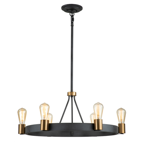 Verifica Lampă suspendată sau semi-plafon Quintiesse SILAS QN-SILAS-6P-DZ 6×E27 max. 60 W Ø72,3 cm