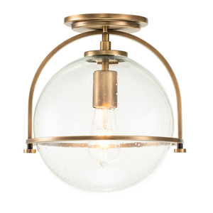 Somerset plafond - 1 sursă de lumină - Sticlă transparentă - Alamă veche Quintiesse small 0