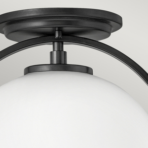 Somerset Plafond - 1 sursă de lumină - Sticlă opalină - Black Quintiesse small 1