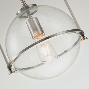 Lampă suspendată Somerset - 1 sursă de lumină - Sticlă transparentă - Nichel periat Quintiesse small 1