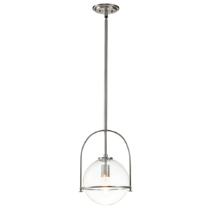 Lampă suspendată Somerset - 1 sursă de lumină - Sticlă transparentă - Nichel periat Quintiesse small 0