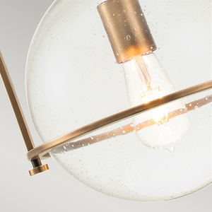 Lampă suspendată Somerset - 1 sursă de lumină - Sticlă transparentă - Alamă veche Quintiesse small 3