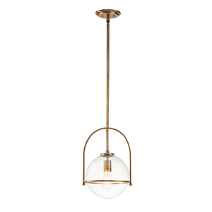 Lampă suspendată Somerset - 1 sursă de lumină - Sticlă transparentă - Alamă veche Quintiesse small 0
