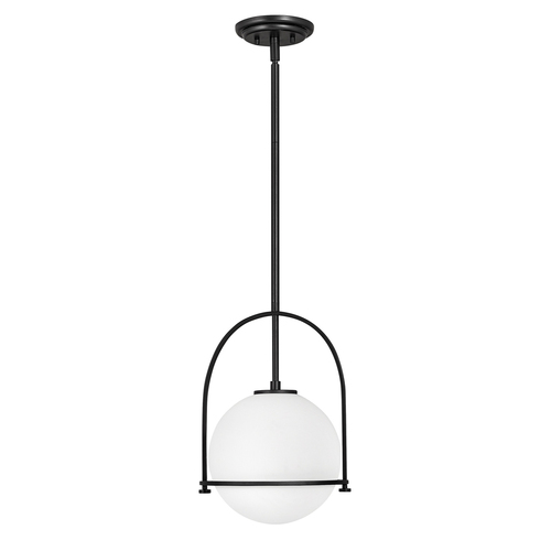 Verifica Lampă suspendată Somerset - 1 sursă de lumină - Sticlă opalină - Black Quintiesse