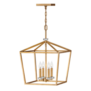Lampă suspendată mare / Stinson semi-plophone - 4 surse de lumină - Alamă mov Quintiesse small 0