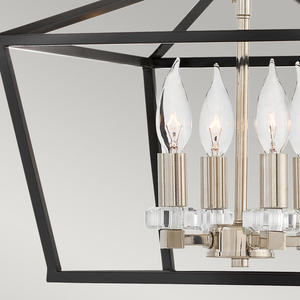 Lampă suspendată / semilampă Stinson - 4 surse de lumină - Negru / Nichel lustruit Quintiesse small 4