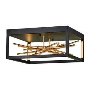 Plafonieră LED Styx Quintiesse – negru și auriu small 0