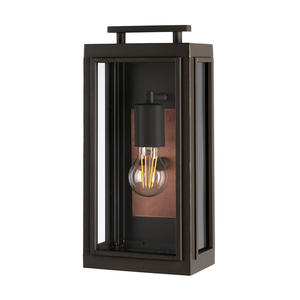 Felinar mic de perete pentru exterior Quintiesse Sutcliffe – bronz patinat cu ulei și cupru small 1