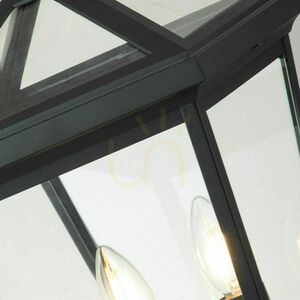 Felinar exterior pentru soclu Quintiesse Alford Place 2 × E14, negru Museum Black, 51,4 cm small 5