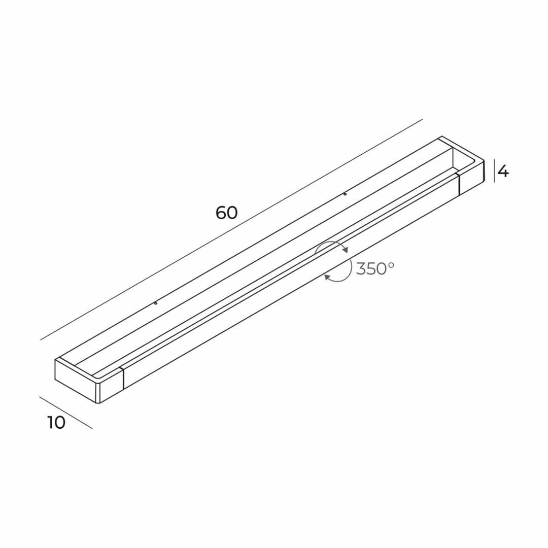 Vedere Aplică de perete LED Max Light FLINK W0309 neagră 60 cm IP44 18W Aplică de perete LED Max Light FLINK W0309 neagră 60 cm IP44 18W