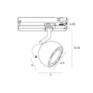 Lampă de șină LED Max Light Hoshi S0019 albă 15W 3000K small 1