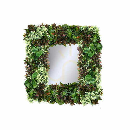 Verifica Oglindă pătrată într-o ramă de plante 90x90cm
