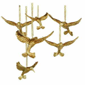 Set de 6 figurine colibri aurii din rășină Las Plumas Figure M N°8 28 × 43 cm small 0