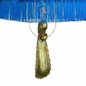 Lampă suspendată Las Plumas Granada din velur ochi de păun 35 cm small 1