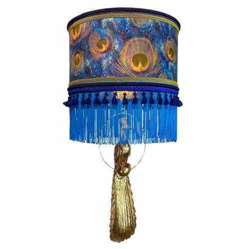 Verifica Lampă suspendată Las Plumas Granada din velur ochi de păun 35 cm