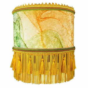 Lampă suspendată SERIN N°2 Las Plumas catifea verde-portocaliu interior auriu E27 small 0