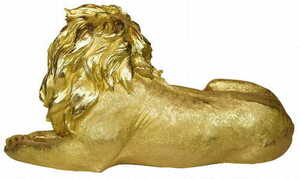 Sculptură decorativă Las Plumas LEONARDO — leu culcat, rășină aurie, 80 × 38 cm small 4
