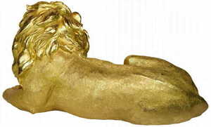 Sculptură decorativă Las Plumas LEONARDO — leu culcat, rășină aurie, 80 × 38 cm small 5