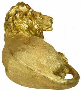 Sculptură decorativă Las Plumas LEONARDO — leu culcat, rășină aurie, 80 × 38 cm small 6
