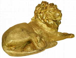 Sculptură decorativă Las Plumas LEONARDO — leu culcat, rășină aurie, 80 × 38 cm small 7