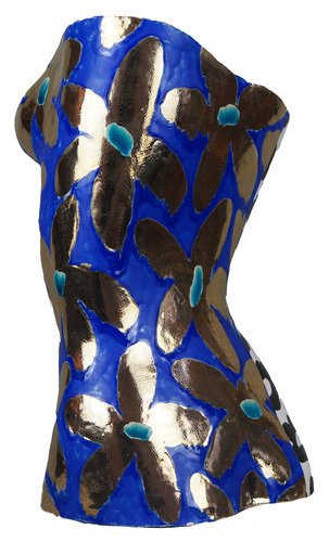 Verifica Bust ceramic Las Plumas Diana albastru-auriu 43 cm