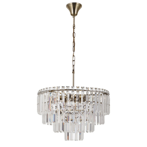 Verifica Lampă suspendată Italux Buena 9xE14 maro cristal transparent PND-22320-9-ABR
